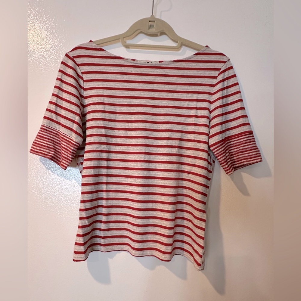 Three dots red/cream striped T-shirt